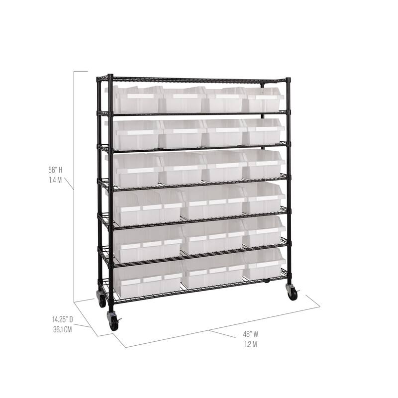 Seville Classics 7-Tier Commercial NSF Certified 21-Bin Rack Storage