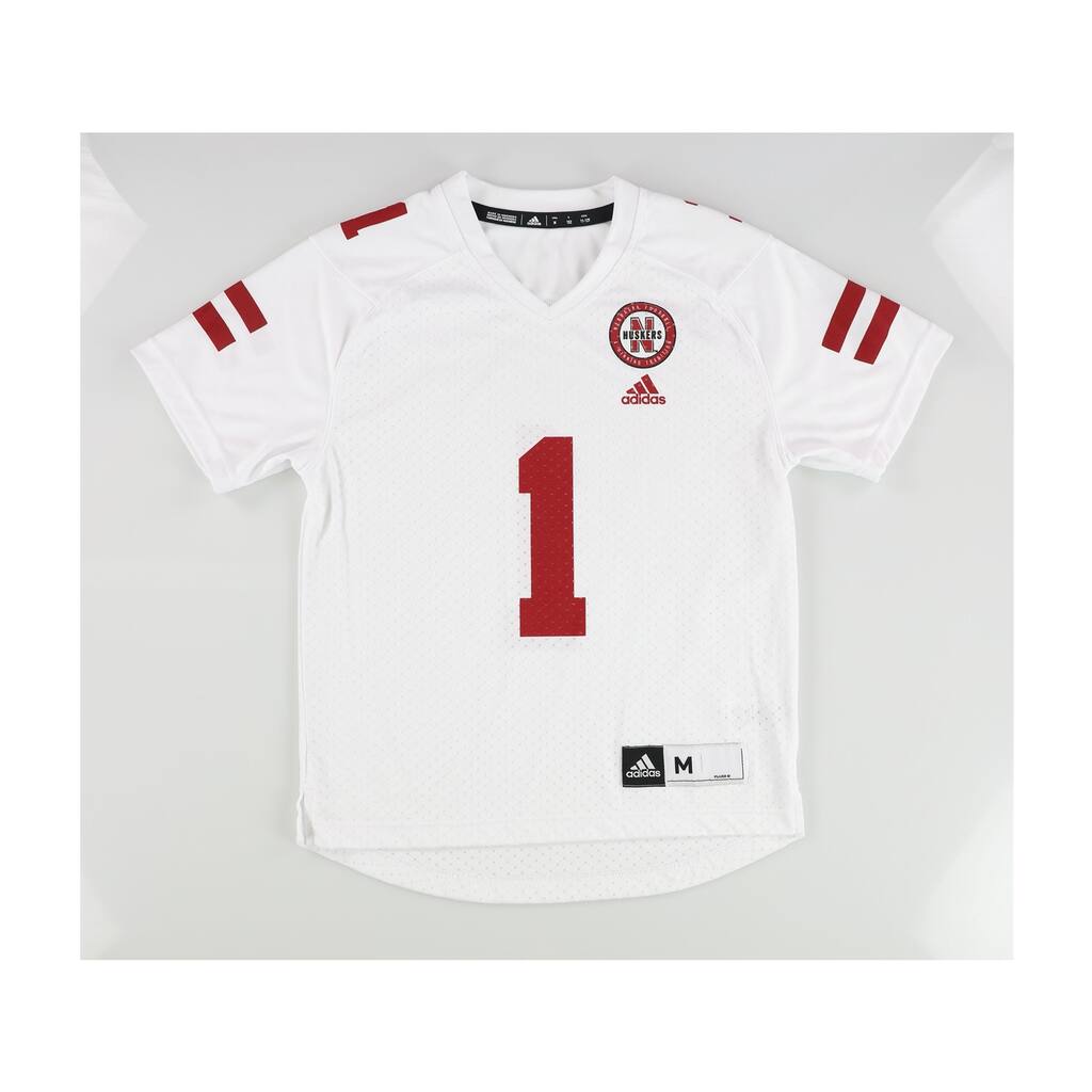 Adidas Boys Nebraska Huskers Jersey, White, S