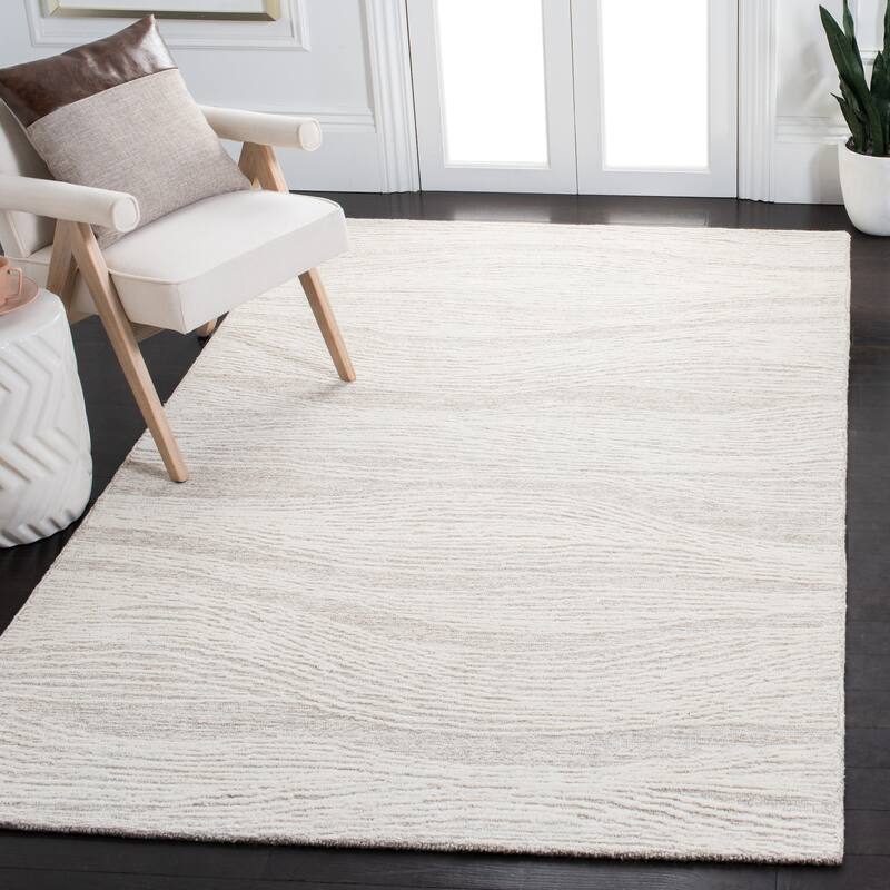 SAFAVIEH Handmade Metro Fetnete Modern Abstract Wool Rug - 10' x 14' - Natural/Ivory