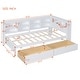 preview thumbnail 4 of 18, 2 Color Wooden Twin Daybed with 2 Drawers, Kids' Bed with Storage Shelf and USB Charging Ports