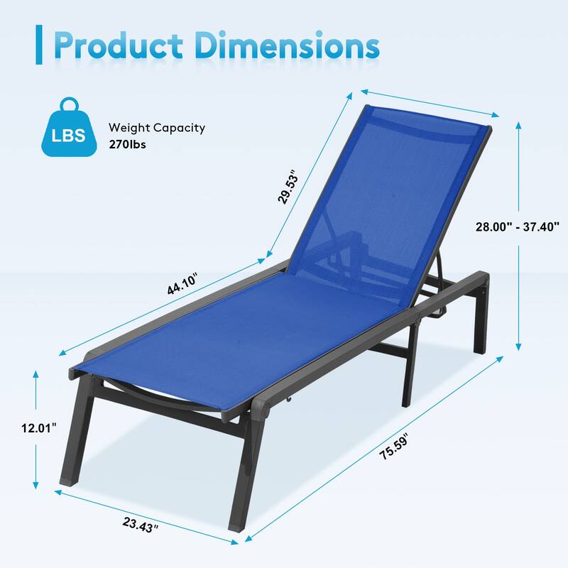 5-Position Reclining Folding Lounge Chair – Adjustable Backrest & Portable Relaxation