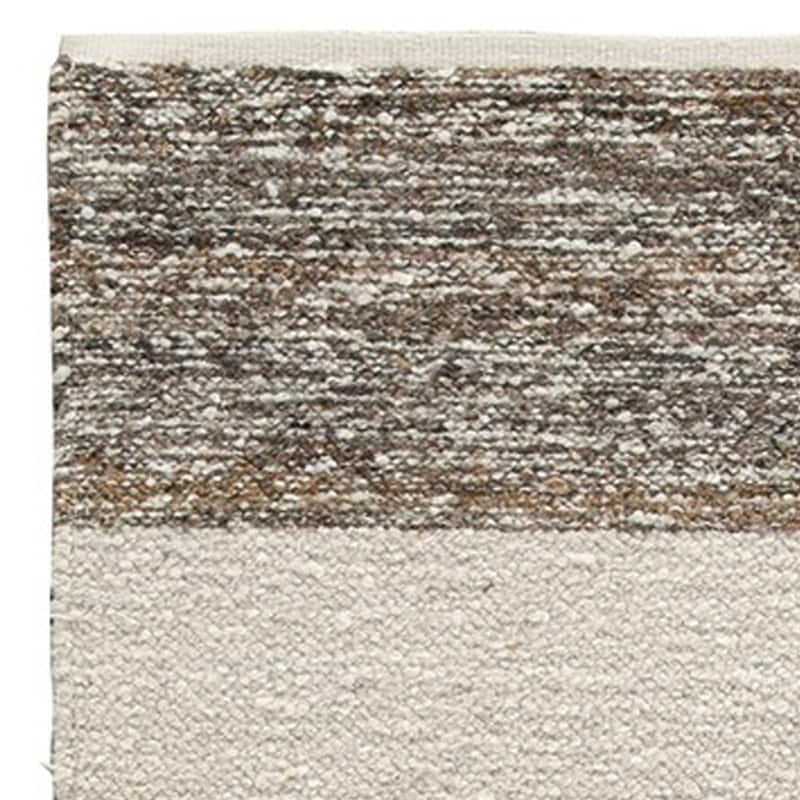 Rusy 5 x 7 Medium Area Rug, Handwoven Classic Stripes, Gray Polyester - 5 x 7