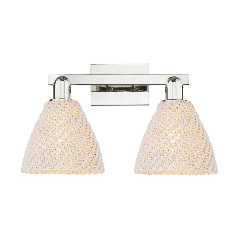 Innovations Lighting 716-2W-11-16 Natural Ballston Dome Vanity Natural - Polished Nickel / Natural