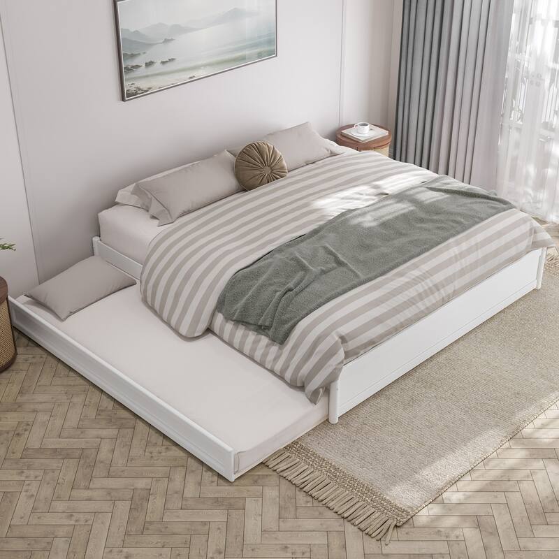 Barcelona Panel Platform Bed with Twin XL Trundle