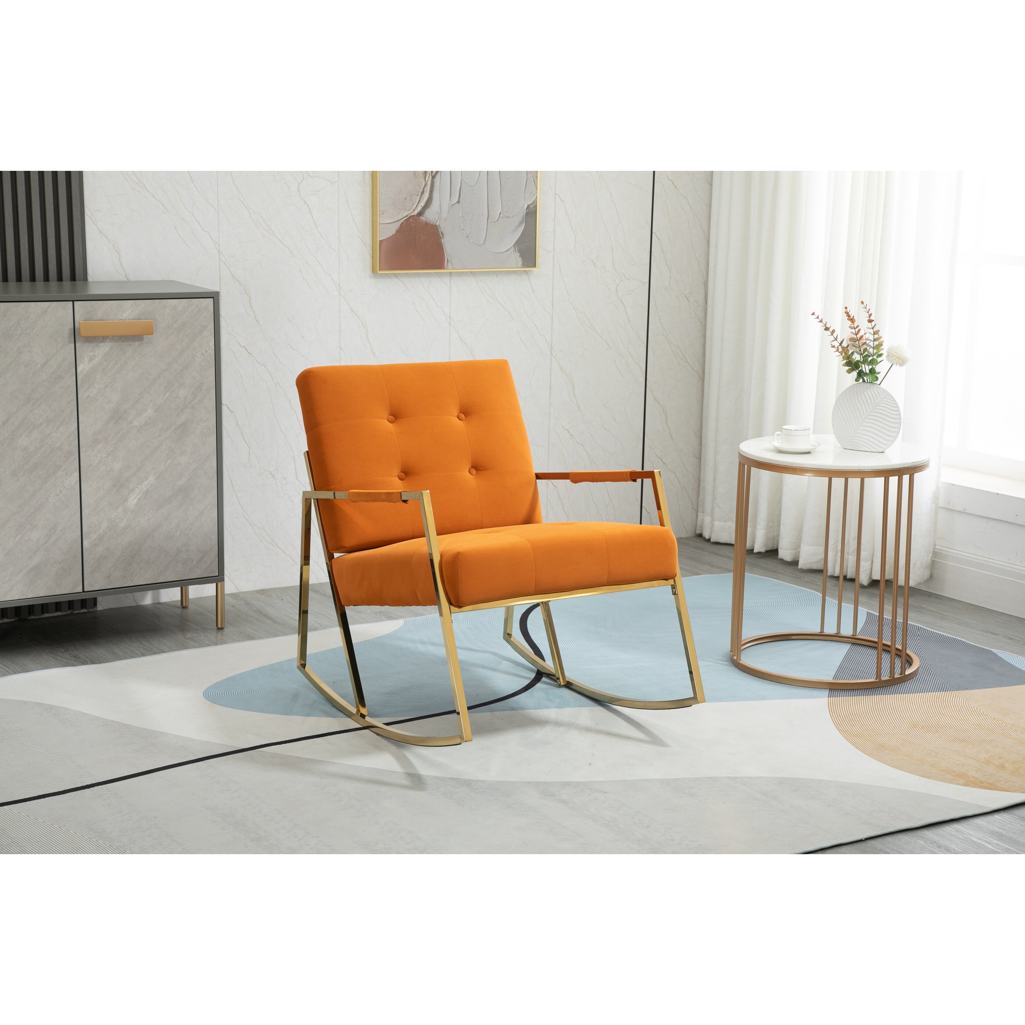Velvet Rocking Chair with Stainless Steel Feet Bed Bath Beyond