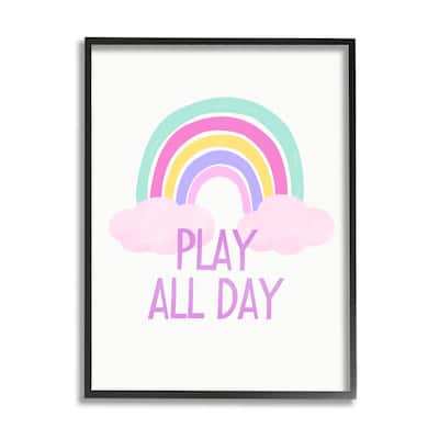Stupell Play All Day Pastel Framed Giclee Art Design by Diane Neukirch