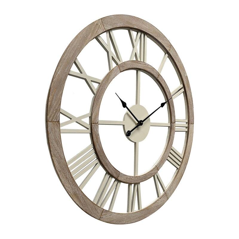 Elara Wood Modern Farmhouse Wall Clock - 33"H x 33"W x 1"D