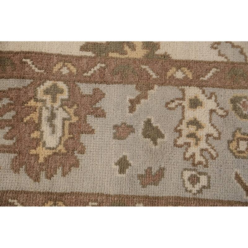 Earth Tone Oushak Indian Area Rug Hand-Knotted Wool Carpet - 8'0"x 10'2"