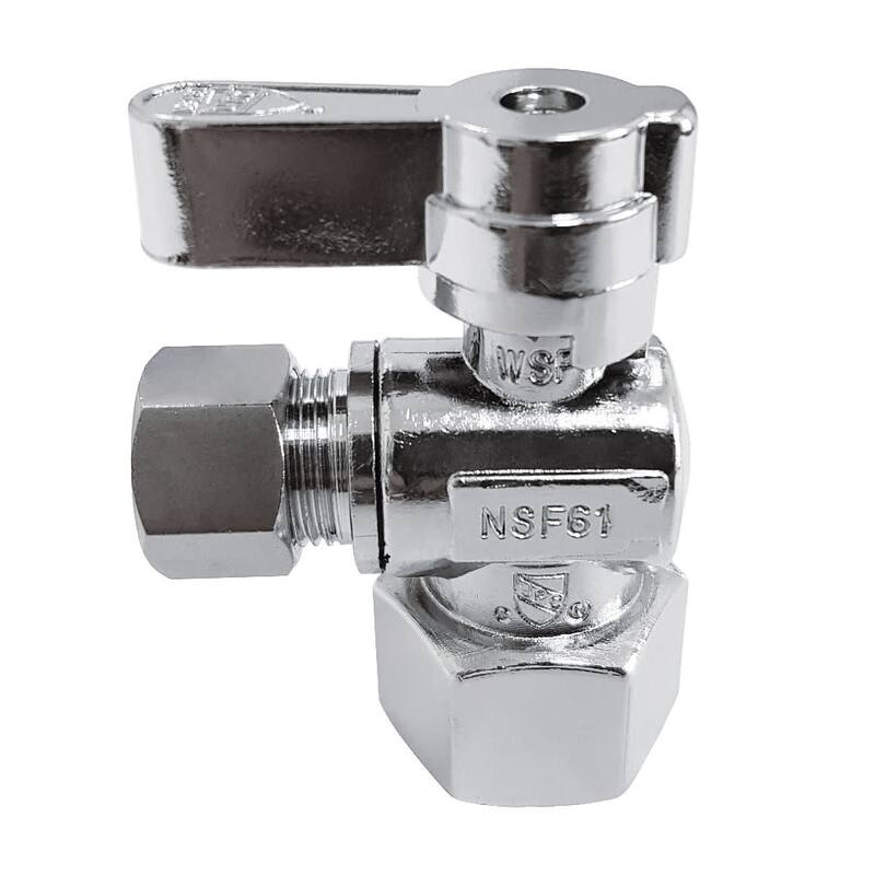 Kingston Brass Comp Angle Stop Valve - Polished Chrome