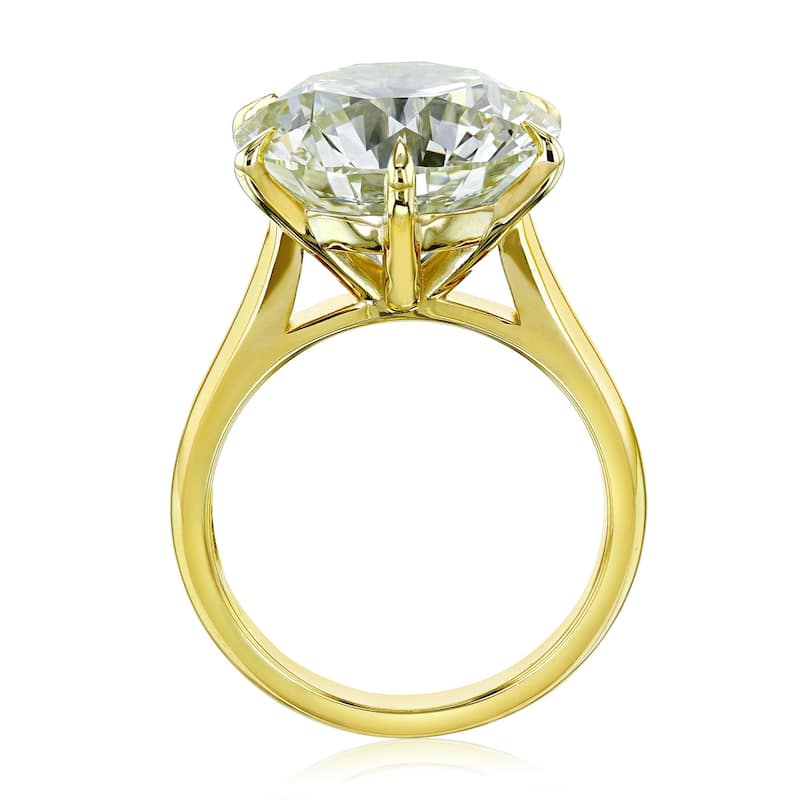 Kobelli 10.51 Carat Natural Diamond GIA Certified 18k Solid Gold Round Solitaire Cathedral One-of-a-Kind Katz Engagement Ring