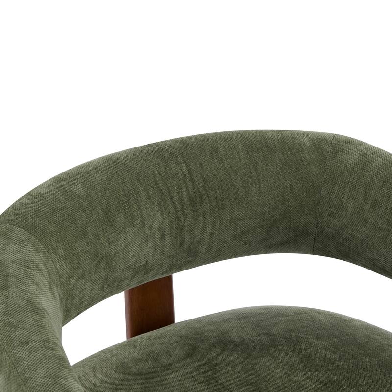 Christopher Knight Home - Accent Arm Chair Modern Upholstered Fabric Chair with Rubber Wood Legs