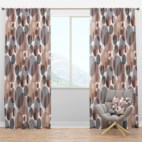 Designart 'Circular Abstract Retro Geometric XIII' Mid-Century Modern Blackout Curtain Panel. Opens flyout.