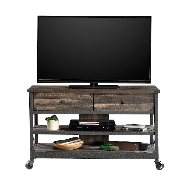 Wood TV Stand for TVs up to 52" with Smooth-Gliding Drawers, Brown - 49.13" W x 21.26" D x 28.74" H