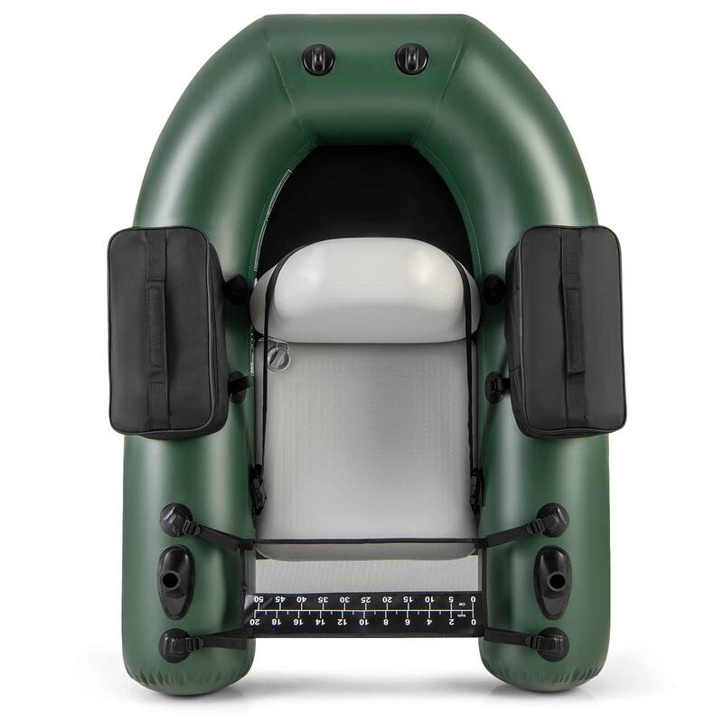 Costway Inflatable Fishing Float Tube with Fish Ruler Angling Base 2 - Camouflage - See Details