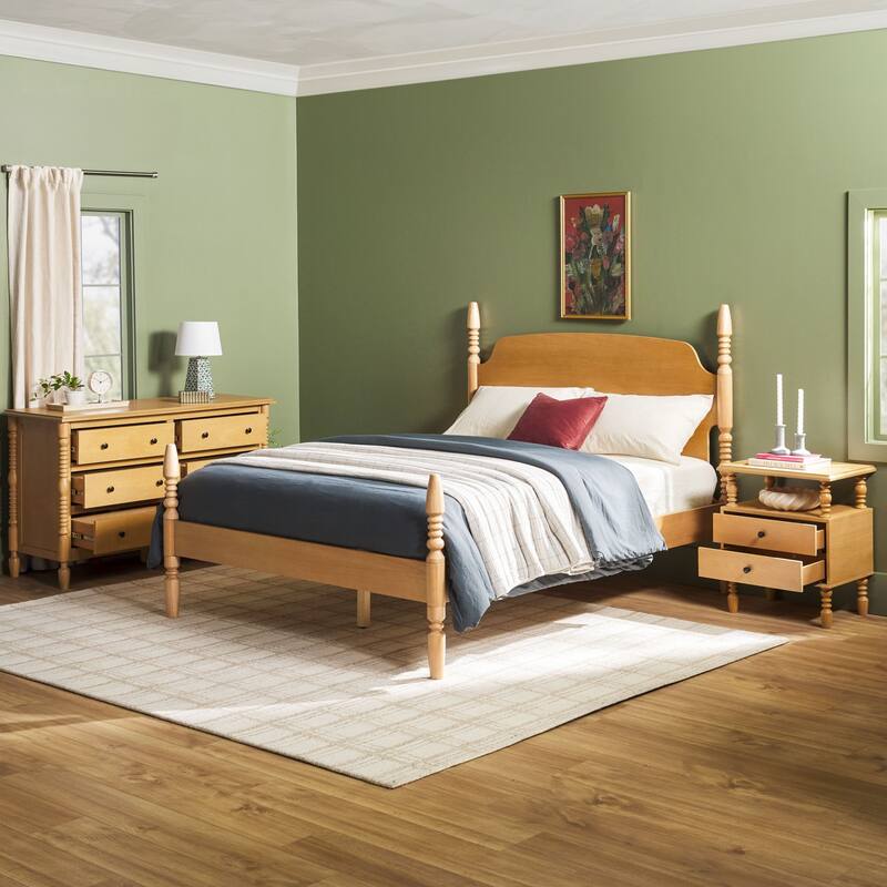 Walker Edison Queen Bed with Dresser and 2-Drawer Nightstand Bedroom Set