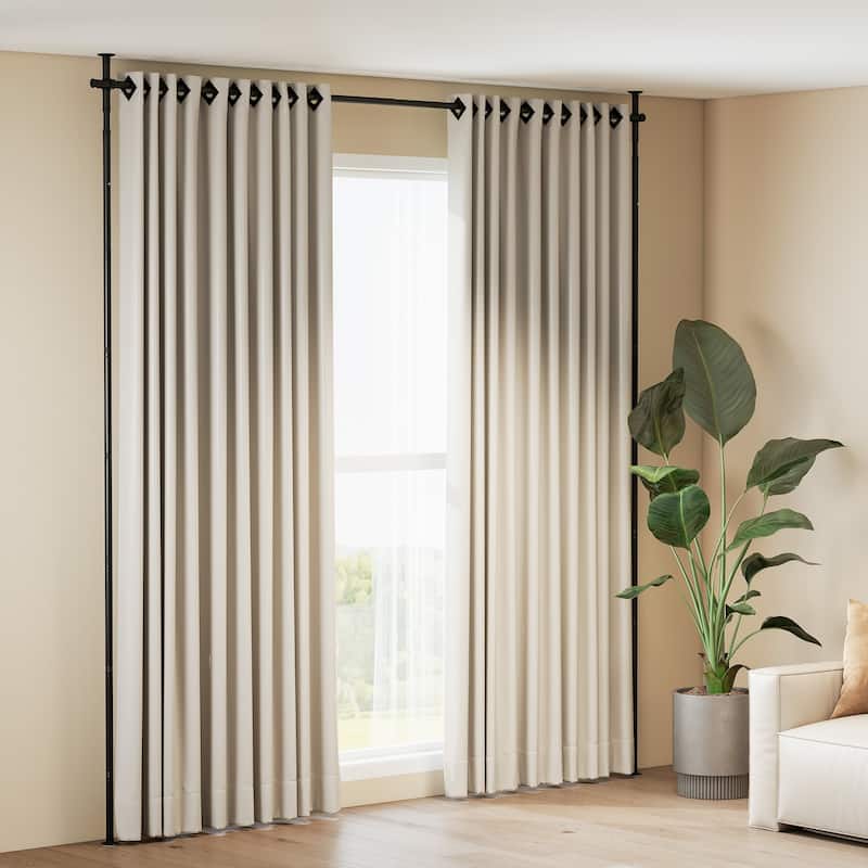 Gymax 4-10 ft (H) 28-142'' (W) Adjustable Floor to Ceiling Tension Rod