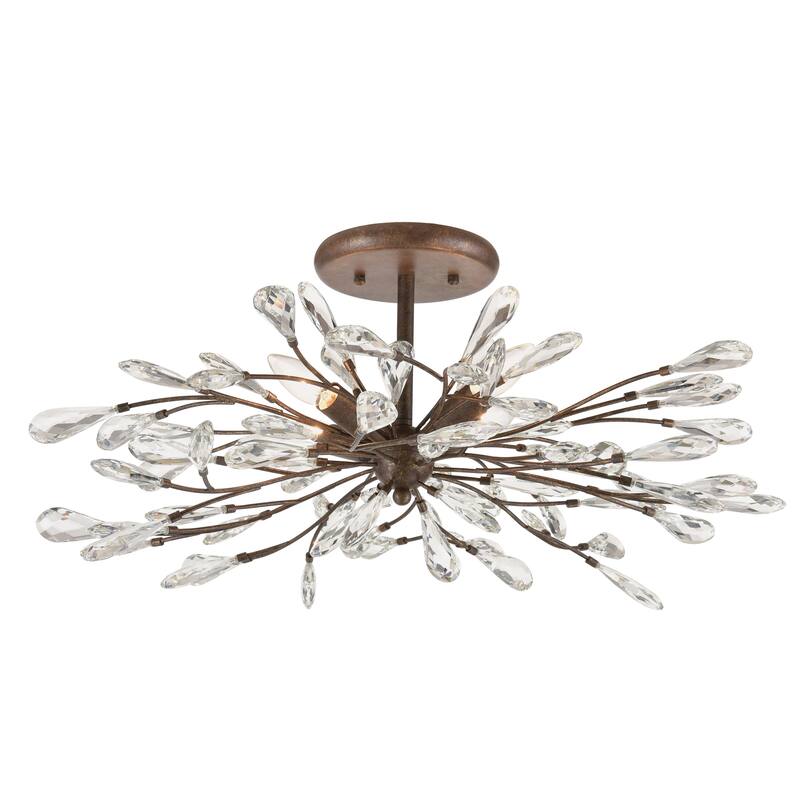 Elk Home Crislett Sunglow Bronze With Crystal 4 Light Semi Flush Mount - Sunglow Bronze