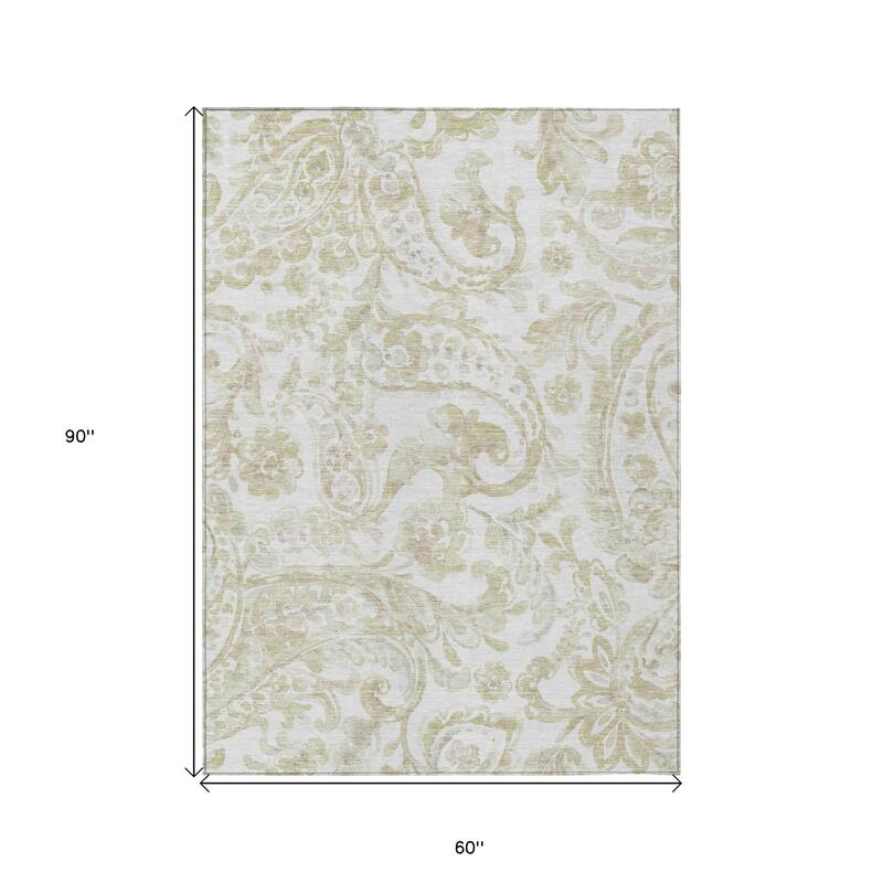 HomeRoots Paisley Transitional Rectangle Outdoor Rug