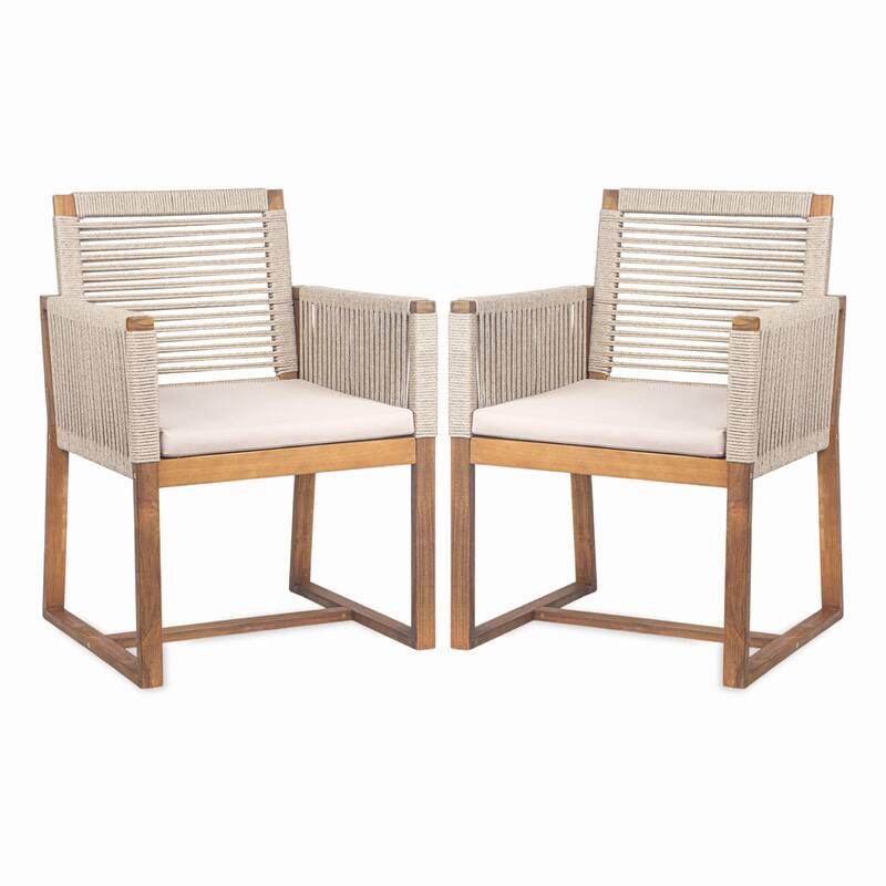 Christopher Knight Home - 7-Piece Acacia Outdoor Dining Table Set with Modern Handwoven Rope Chairs & Expandable Table