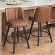 preview thumbnail 11 of 53, 26.in Swivel Bar stool PU Leather/Fabric Upholstered Counter Stool, High Back Armless Stool with Wooden Legs
