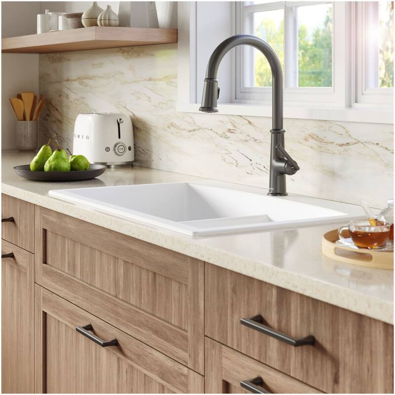 Karran USA QT-710-PK1 Quartz QT 33" Drop In Double Basin Quartz