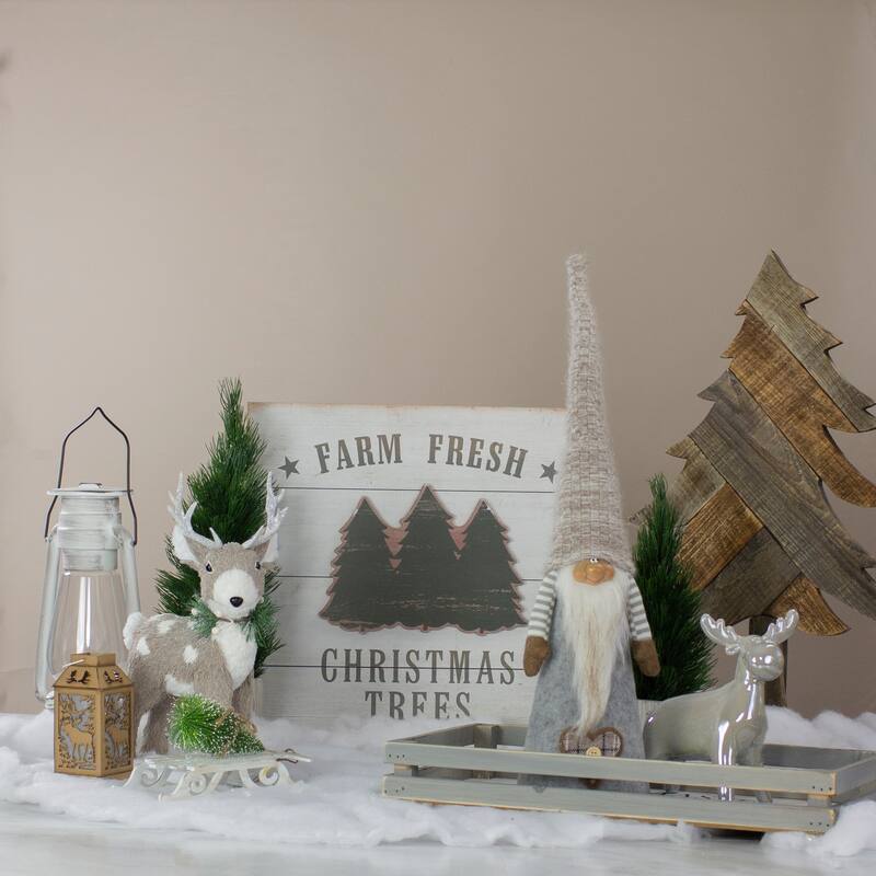 16" White Washed Farm Fresh Christmas Trees Wooden Wall Sign - other-frame-size