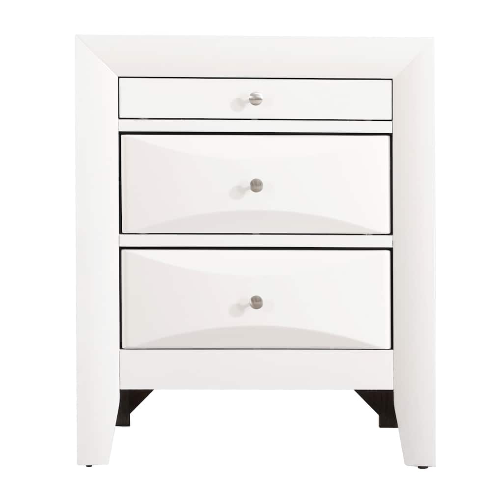 Solid Wooden Nightstand with Dovetailed Drawers - 28" - White