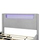 preview thumbnail 14 of 12, LED Platform Bed Queen Bed Frame with Twin XL Size Trundle and 2 Drawers Underneath, Wood Slat Support, Grey Teddy Fleece