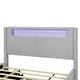 preview thumbnail 14 of 12, Teddy Fleece Wingback Bed Frame wPull-out Trundle Bed, LED Light Bars and 2 Drawers, Gray Platform Queen Bed for Bedroom