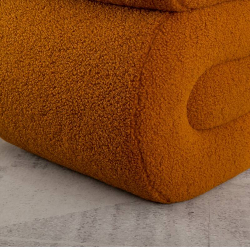 Teddy Fabric S-shape Ottoman Makeup Stool Footstool