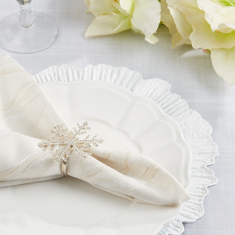 Beaded Snowflake Napkin Ring (Set of 4)
