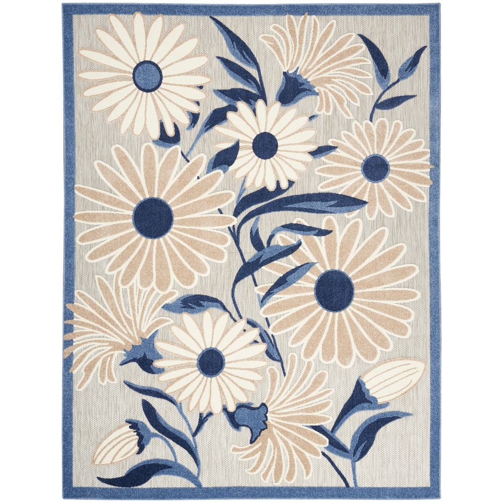 Nourison Alice Indoor/Outdoor Floral Area Rug.
