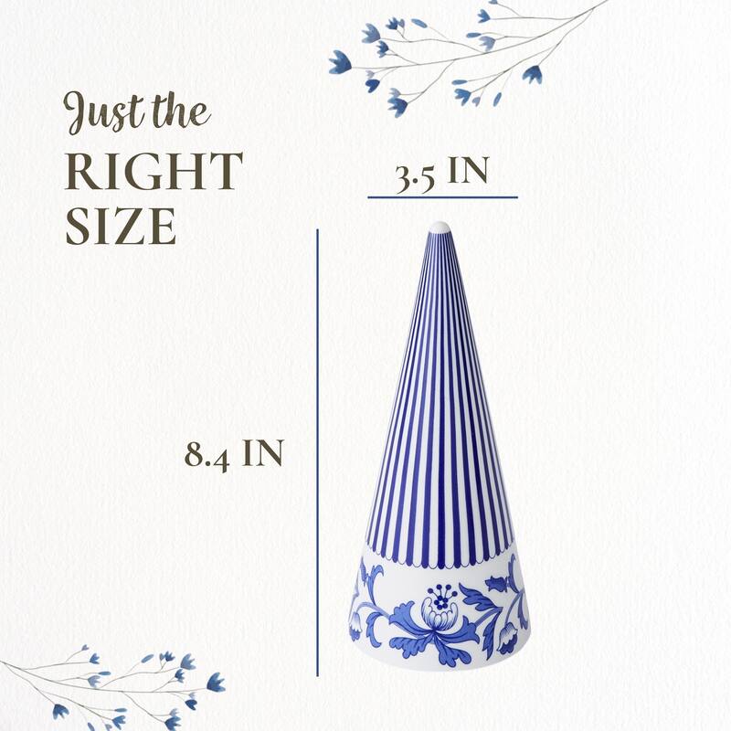 Spode Blue Italian Cone Shaped Topiary