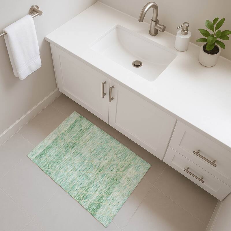 Premium Washable Super Soft Modern Global Mayfield Rug - Aloe - 1'8" x 2'6"
