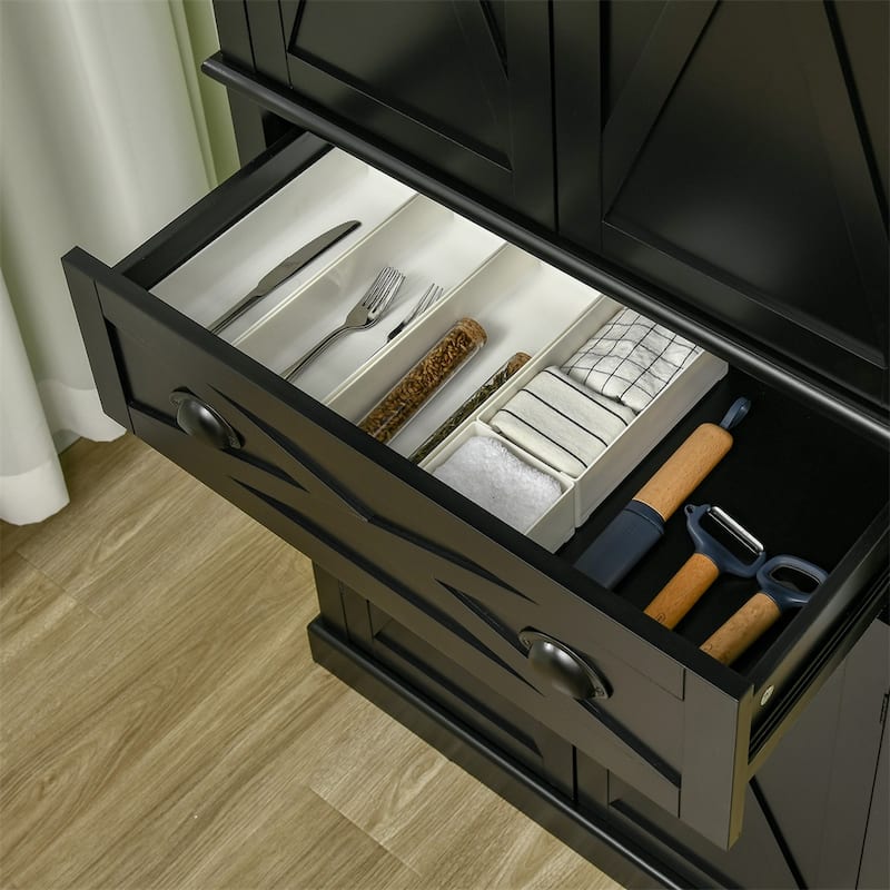 Freestanding Farmhouse Kitchen Pantry Cabinet,Storage CabinetOrganizer