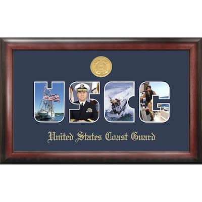 Patriot Frames Coast Guard Collage Photo Frame Gold Medallion