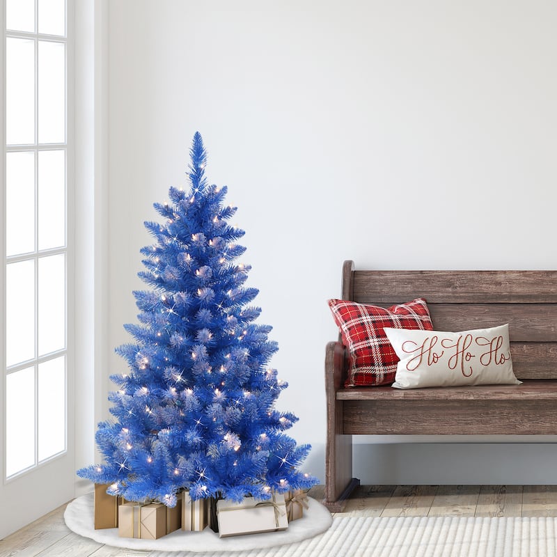 Puleo International 4' Pre-Lit Fashion Blue Artificial Christmas Tree - 4