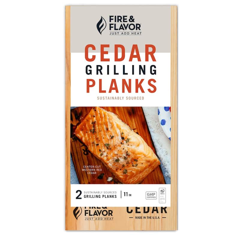 Fire & Flavor Cedar Grilling Planks, 11 Inch, 2 Pack