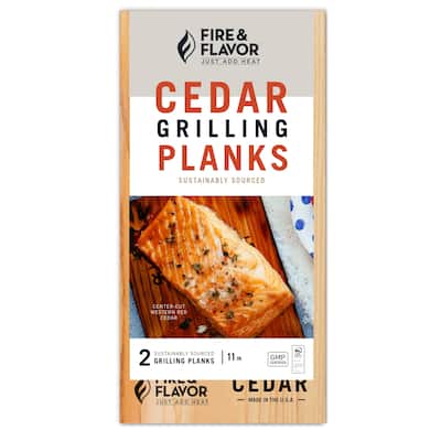 Fire & Flavor Cedar Grilling Planks, 11 Inch, 2 Pack