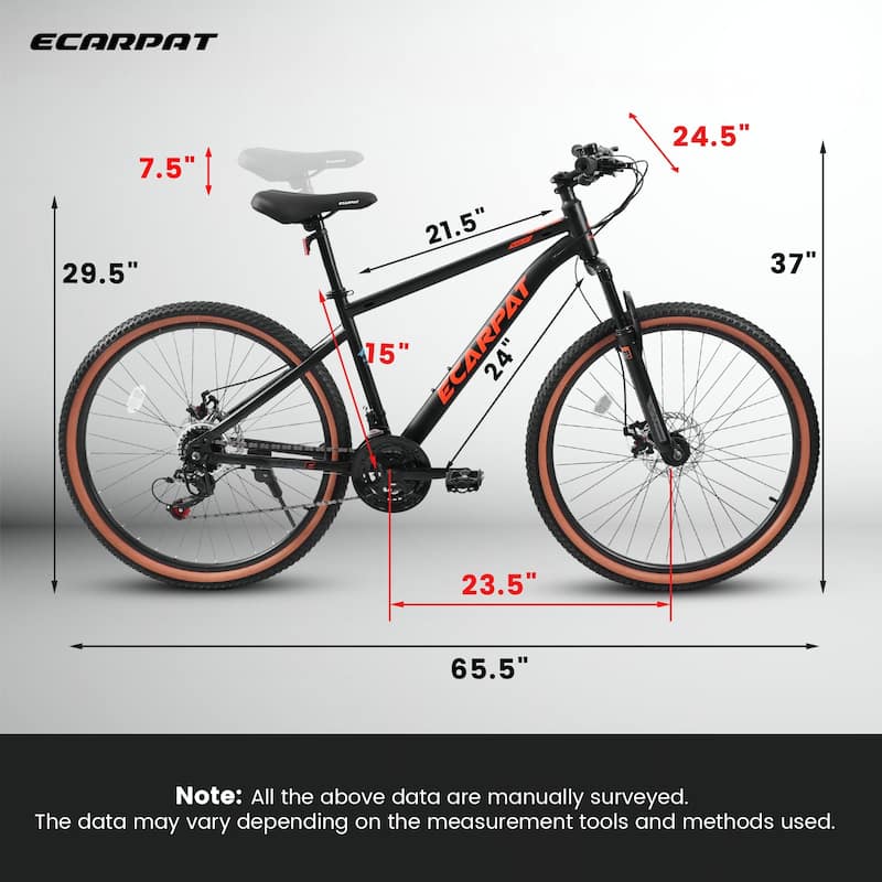 24 Inch Mountain Bike for Teenagers,High Carbon Steel Frame