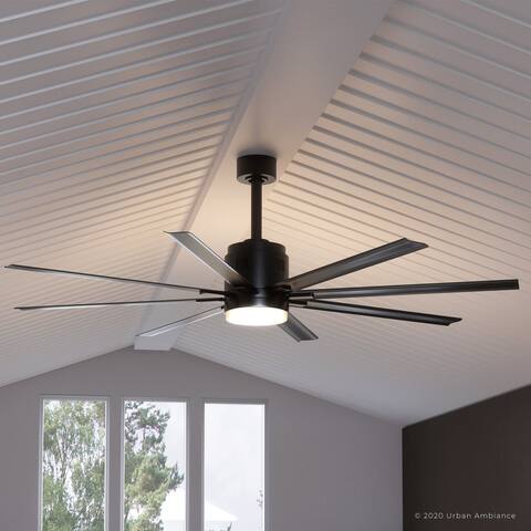 Luxury Urban Loft Indoor Ceiling Fan, 16.8"H x 72"W, with Industrial Chic Style, Midnight Black, UHP9050 by Urban Ambiance