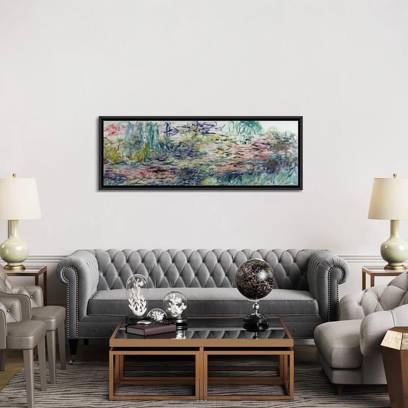 iCanvas "Waterlilies, 1917-19 " by Claude Monet Framed Canvas Print