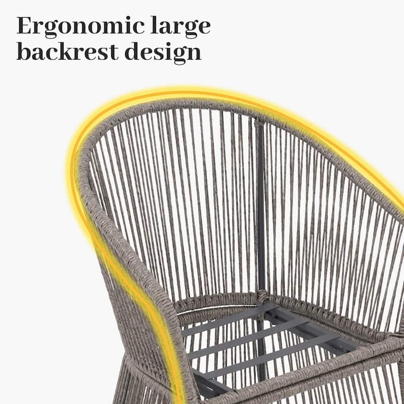 Outdoor 2-piece Steel Dining Chair with Cushion