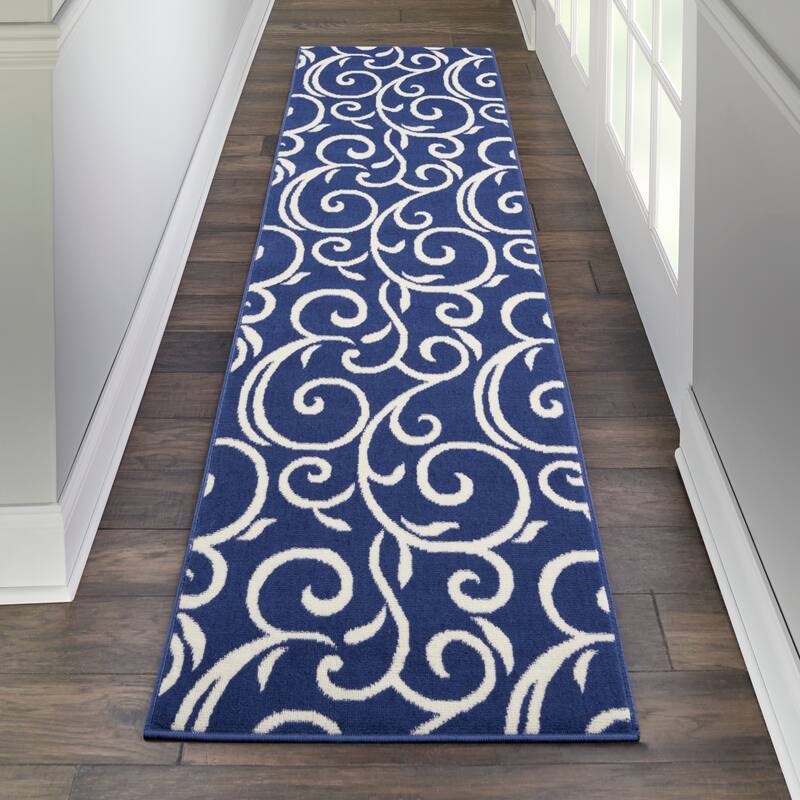 Nourison Grafix Farmhouse Country Scroll Transitional Area Rug