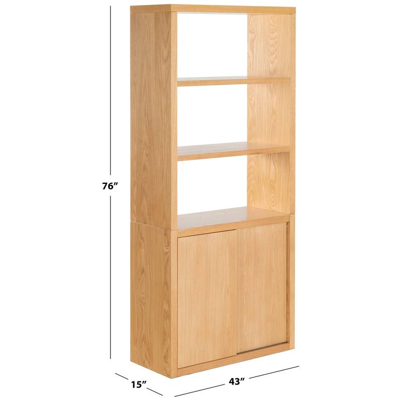 SAFAVIEH Couture Elanna Wood 4-Shelf Bookcase - 43"W x 15"D x 76"H