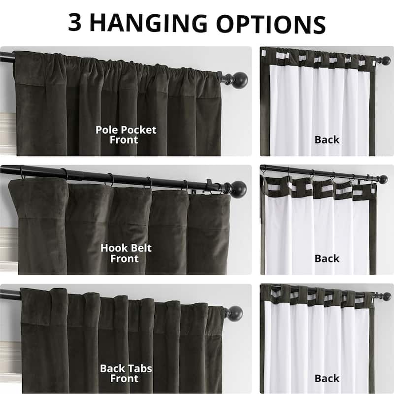 Exclusive Fabrics Signature Velvet Blackout Curtain 120 Inches Long (1 Panel)