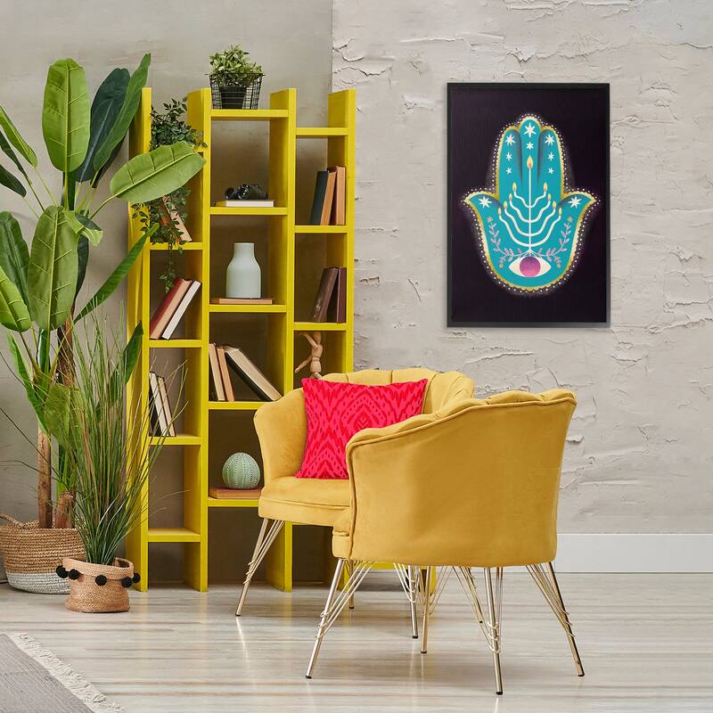 Stupell Spiritual Folk Style Hamsa Framed Giclee Art Design By Hannah Moren