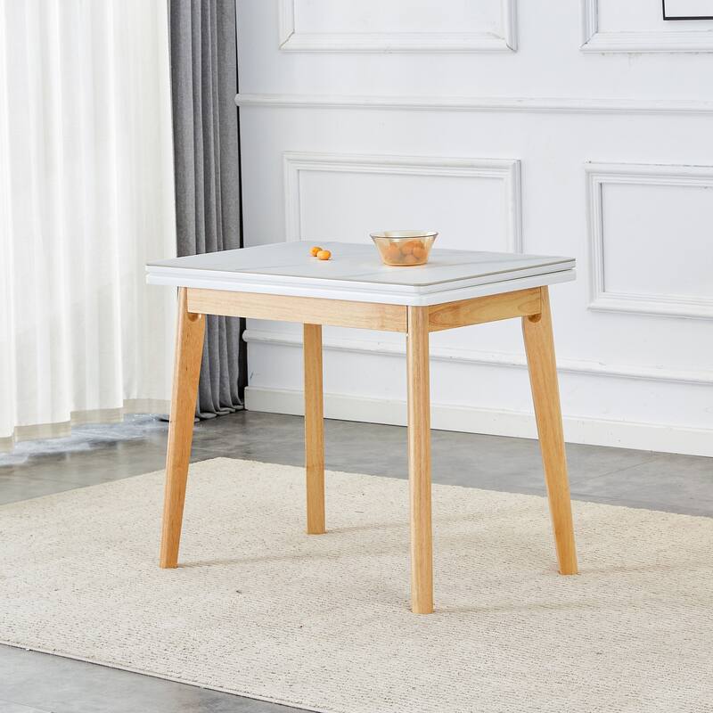47.2 inch Foldable Table with Rubber Wood Legs