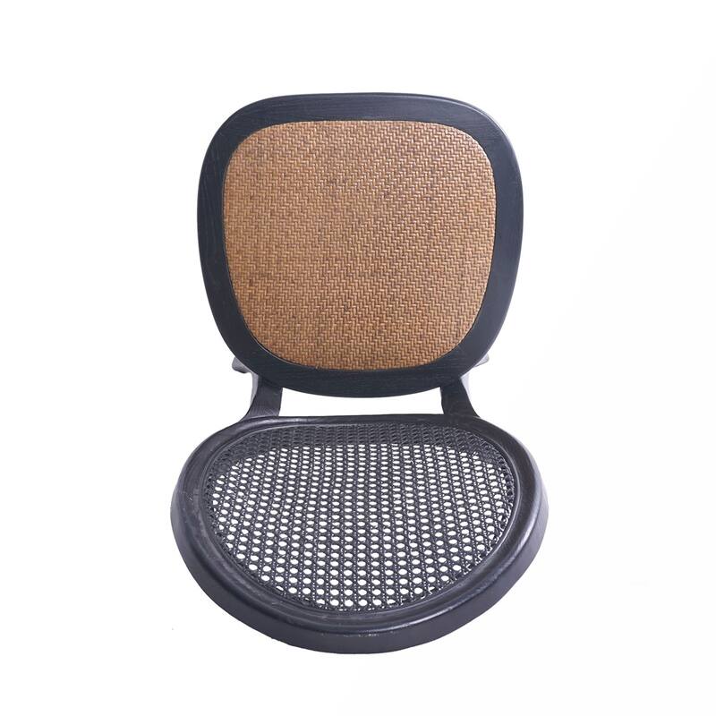 2PCS Wood Dining Chair With Rattan Back