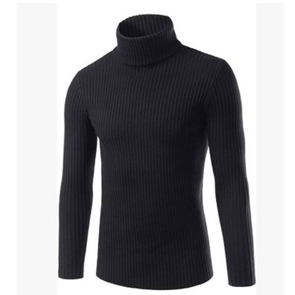 Shop Fashion Casual Turtleneck Sweater Men S Autumn And Winter Solid Color Vertical Sweater On Sale Overstock 31152152